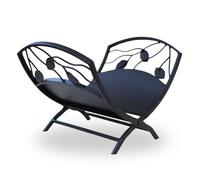 Heavy Duty Leaf Log Baskets - Cast Iron Wood Holders, Folding Log Racks & Leaf Design Log Basket - Fireplace & Wood Burner Accessories Leaf Design Log Rack - LOG96