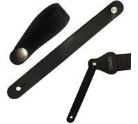 Heavy Duty Leather Guitar Strap with Headstock Attachment - Black