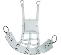 Heavy Duty Leather Sling Suspendable Sex Swing with Stirrups and Durable Design (White)