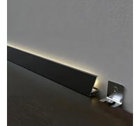 Heavy Duty Led Crown Molding Snap-on Install, Ceiling/Wall Washer Decor Trim with End Caps, Cuttable Led Channel for Indoor Decor - Easy to Install(Black,1M(3.3FT))