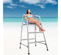 Heavy-Duty Lifeguard Observation Chair - 304 Stainless Steel Construction for Secure Poolside Monitoring at Water Parks and Decks