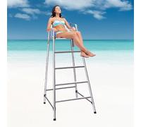 Heavy-Duty Lifeguard Observation Chair - 304 Stainless Steel Construction for Secure Poolside Monitoring at Water Parks and Decks