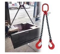 Heavy Duty Lifting Chain, G80 Mn-Steel Heavy Duty 2 Way Chain Slings with Grab Hooks 1-30 ton(24251 Lbs/11 Ton)