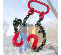 Heavy Duty Lifting Chains with 2 Leg, 2 Way Chain Sling Industrial-Chain-Slings for Factory Building Site Mining Harbor(1 Ton)