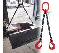 Heavy Duty Lifting Chains with Grab Hooks, G80 Mn-Steel Construction for Secure Equipment Moving and Load Bearing