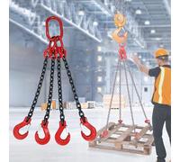 Heavy Duty Lifting Clamps, Adjustable Horizontal Plate Clamp,Vertical Plate Clamp,4 Leg Chain Sling with Grab Hooks, High Strength G80 Alloy Steel Heavy Chains for Lifting to,2tons (1 Pc),59.1in/1.5