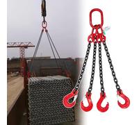 Heavy Duty Lifting Clamps, Adjustable Horizontal Plate Clamp,Vertical Plate Clamp,Heavy Duty Chain Sling for Cargo Towing & Handling, G80 Alloy Steel Lifting Chains with Grab,6614 Lbs/3 T,0.5m/1.6ft