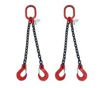 Heavy Duty Lifting Clamps, Adjustable Horizontal Plate Clamp,Vertical Plate Clamp,Lifting Chains with Standard Marking, 2 Way G80 Mn-Steel Chain Slings, Heavy Duty Industrial-,2 Pcs,30 Ton