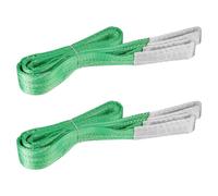 Heavy Duty Lifting Sling Strap 2 Pcs Cargo Lifting Sling 2M Polyester Webbing Slings Web Lift Slings Cargo Tow Strap Recovery Tow Straps Max Strength 4409lbs,Flat Loop For Hoisting,Pulling(2T)