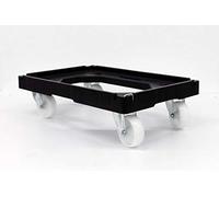 Heavy Duty Linking Dolly Transport Trolley for 600 x 400 Euro Plastic Stacking Containers - 300kg Load Capacity 4 Swivel Castors Office & Home Move