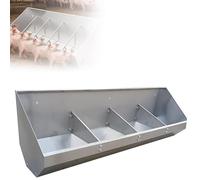 Heavy Duty Livestock Feeder Pan, No-Spill Hog Trough for Pigs Sheep Goats Horses, Easy Clean 6-Hole Feeder for Interior/Exterior Use