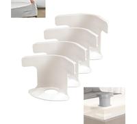 Heavy Duty Lock Bed Sheet Holders - Securely Holds Sheets in Place, Universal Fit Beds Corner Straps for All Mattress Sizes (Single/Double/King) No-Slip Fitted Sheet Clips (4, White)