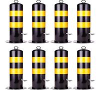 Heavy Duty Lockable Detachable Parking Bollard - Reflective Traffic Barricade Post with Chain 55/65/75cm Height 8pc Set for Outdoor Safety & Security