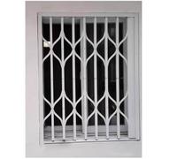 Heavy Duty Lockable Window Grills - Retractable Security Bars for Emergency Escape, Folding Design, 90-140 cm Height, Durable Interior Protection (White, WxH 110x120cm)