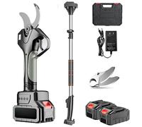 Heavy-Duty Long Reach Pruner - 50Mm Cordless Electric Pruning Shears, 2.1M Pole & 2 Batteries for Orchard, Hedge & Tree Cutting