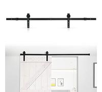 Heavy Duty Long Sliding Door Roller, Smooth Hanger Interior Door Rail Set, Durable Hardened Steel Door Roller Kit, Closet Roller Rail Kit for Single Interior Door Closet, Simple Retro Black Design
