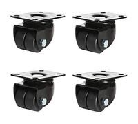 Heavy Duty Low Profile Casters Set of 4-1.5/2/2.5/3 Inch Swivel Plate Wheels for Trolley Replacement Black Transport Wheels for Easy Mobility