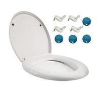 Heavy Duty Luxury Toilet seat, White, Soft Close Quick Release, Hinges at The top