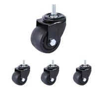 Heavy Duty M12/16 Threaded Stem Casters with Brake, 360° Rotation, 1600 Lbs Load Capacity, Noise-Free Nylon Wheels, Set of 4 for Industrial Use (Swivel, M12*60mm)