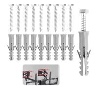 Heavy Duty M6 x 50mm Masonry Brick Wall Fixing Screw Bolts with Plugs TV Bracket Screws Concrete Screws Steel Lag Bolt Wall Plug for Aerial Satellite Sky Dish Fence Shelves Mounting, Pack of 10