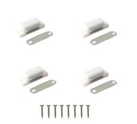 Heavy Duty Magnetic Door Catch White Cupboard Cabinet Door Thumb Turn Catch Latch Lock with Fixing Screws for Kitchen Wardrobe Magnets Door Closers Magnet Closure 4 Pack