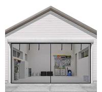 Heavy Duty Magnetic Garage Door Bug Screen 8x7ft to 18x10ft Hands-Free Retractable Fiberglass Mesh Net for 2-Car Patio Gym Porch - Black (9FT x 8FT)