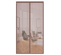 Heavy Duty Magnetic Screen Door 130x230cm Auto Closer Mesh Curtain Super Quiet Perfect for Balcony & Sliding Doors Living Room & Kids' Rooms Brown Color