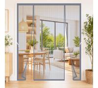 Heavy Duty Magnetic Screen Door for Double Doors 350x270cm Bottom Weighted Hem Helps Prevent Wind from Lifting the Screen for Oversized Sliding Glass Doors and Large Balcony entrances Grey