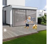 Heavy Duty Magnetic Screen Door for Garage SelfSealing Mesh Partition HandsFree Access 244x244cm & 244x213cm Durable Gray DesignEasy Installation & InsectProof