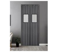Heavy Duty Magnetic Strip Door Curtain - Thermal Insulated Cold Weather Barrier for Commercial/Home Use - Supermarket, Warehouse, Walk-in Freezer(Dark Gray,60x200cm/23.6x78.7in)