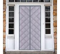 Heavy Duty Magnetic Thermal Insulation Door Curtain Windproof & Cold Resistant for Kitchen 95x210cm Gray Energy Saving Easy Install Keeps Out Drafts