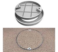Heavy Duty Manhole Cover & Frame, 700mm Round Stainless Steel Inspection Chamber Cover for Wastewater Basins, Patios, Gardens, and Courtyards