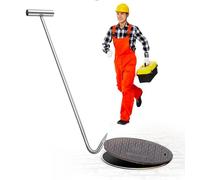 Heavy Duty Manhole Hooks 20 24 28 30 36 40 Inch, Stainless Steel Lifting and Pulling Tool for Manhole Covers, Septic Tanks, Drain Grate, Sewer Lids & More -1 Pcs(Length 20in/500mm)