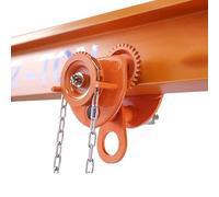Heavy-Duty Manual Chain Trolley with Adjustable Gantry, 1/2/3/5 Ton Capacity Hoist for I-Beams, Includes 10ft Chain, Ideal for Industrial and Construction Use