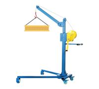 Heavy-Duty Manual Hoist Crane, Portable Steel with Self-Locking Winch & 4 Swivel Casters, Reversible Assembly for Lifting Heavy Loads