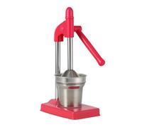 Heavy Duty Manual Juicer Stainless Steel Squeezer for Fruits Ideal for Fresh Lemonade and Orange Juice Easy to Clean Home Kitchen Countertop Machine (Red, One Size)