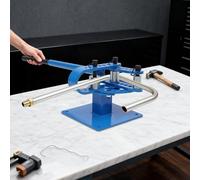 Heavy-Duty Manual Pipe Bender - 1" to 3" Die Sizes, 44" Handle for Maximum Leverage, Bench-Mounted Square Bar Bending Tool, Supports 5/16" Max Bearing Thickness
