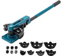 Heavy Duty Manual Pipe Bender 3/8-1 Tube Bending Tool with 7 Dies | Carbon steel lever bender supporting 0.8-2.0 mm wall tubing-7 interchangeable half-round dies cover the full 3/8"-1" range