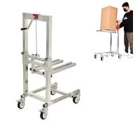 Heavy-Duty Manual Winch Pallet Stacker - 33.5" Folding Forklift with 4" Wheels for Safe Warehouse & Garage Moving - Compact & Material Handling Equipment