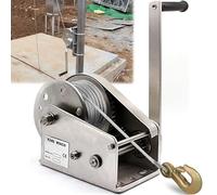 Heavy Duty Manual Winch with Steel Cable & Hook Bidirectional Ratchet for Boat Trailers Automatic Brake Perfect for Cars & Boats & Reliable Lifting Solution