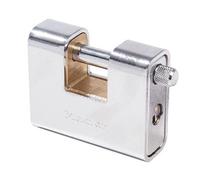 Master Lock 680EURD Rectangular Zinc Padlock with Key, Grey, 8 x 9,5 x 2,9 cm