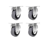 Heavy-Duty Medium Anti-Static Swivel Casters, Grey Rubber Wheels, 3/4/5 Inch Options, Universal Silent Non-Marking Wheels (3 Inches, Fixed Wheel)