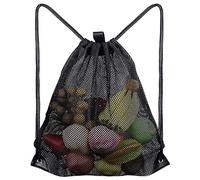 Heavy Duty Mesh Drawstring Backpack Bag Multifunction Ventilated Bag for Soccer Ball Gym Sports Equipment Storage Toys Leather Drawstring Pouch