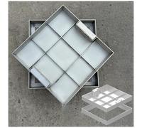 Heavy-Duty Metal Access Cover - Square Invisible Septic Tank Lid for Paved Areas, Concealed Wastewater Basin Cover with Easy-Grip Handles