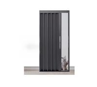 Heavy Duty Metal Accordion DoorNo Drill Foldable Sliding Room Divider Gate for Office Doorway Customizable Aluminum Alloy Internal Partition (48x80in / 122x203cm)