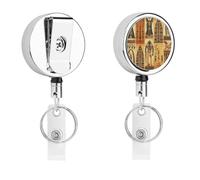 Heavy Duty Metal Ancient Egypt Tribe Series Badge Reel for Nurse Teacher Retractable Lanyard Badge Holders with 360° Swivel Alligator Clip Id Card Holder for Name Tag Event Pass Key Credit Card
