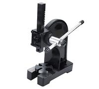 Heavy Duty Metal Arbor Press, 1 Ton Desktop Hand Punch Machine, Carbon Steel with 4 Fixed Holes, 140mm, for Bearing Press and Riveting