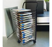 Heavy-Duty Metal Art Drying Rack on Wheels Mobile Storage Cart for Classroom & Studio Space-Saving nization for Artists and Creatives
