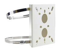 Heavy Duty Metal CCTV Camera Pole Mount Bracket - Universal Indoor/Outdoor Wall/Ceiling Mount, Adjustable Angle, Ivory/Beige, 15KG Load Capacity