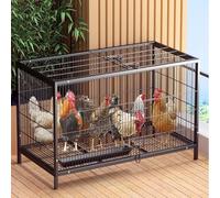 Heavy Duty Metal Chicken Coop - Escape-Proof Hen Cage With 2 Doors, Indoor/Outdoor Pet Enclosure Playpen For Rabbits, Ducks, Cats, Dogs & Small Animals